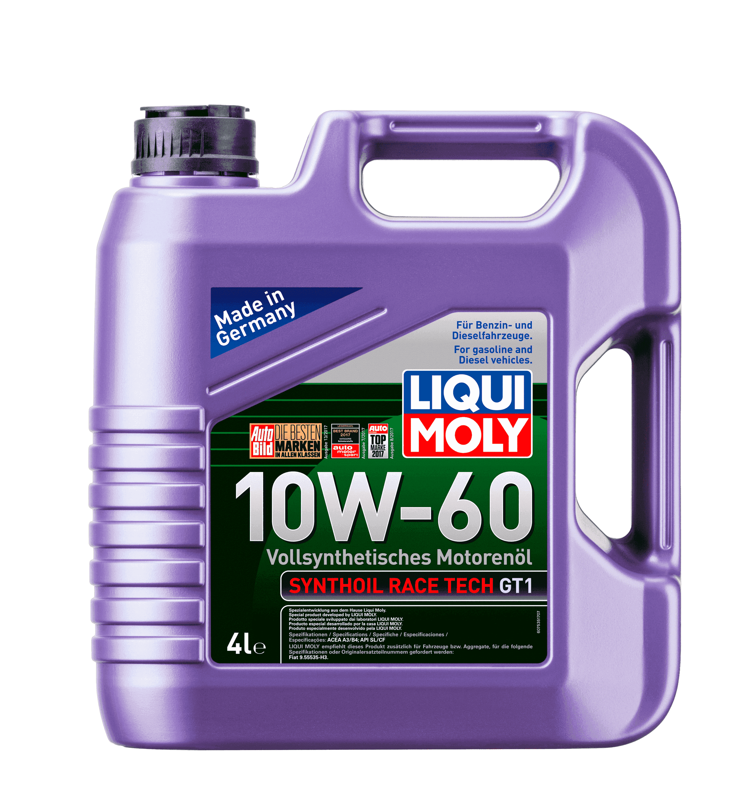 Моторное масло Liqui Moly Synthoil Race Tech GT1 10W-60, 4л (LiquiMoly: 7535)